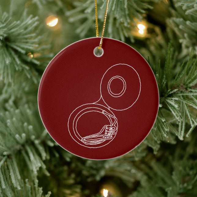 Rough Tuba Zeichnend Keramik Ornament (Baum)