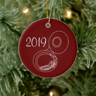 Rough Tuba Zeichnend Keramik Ornament