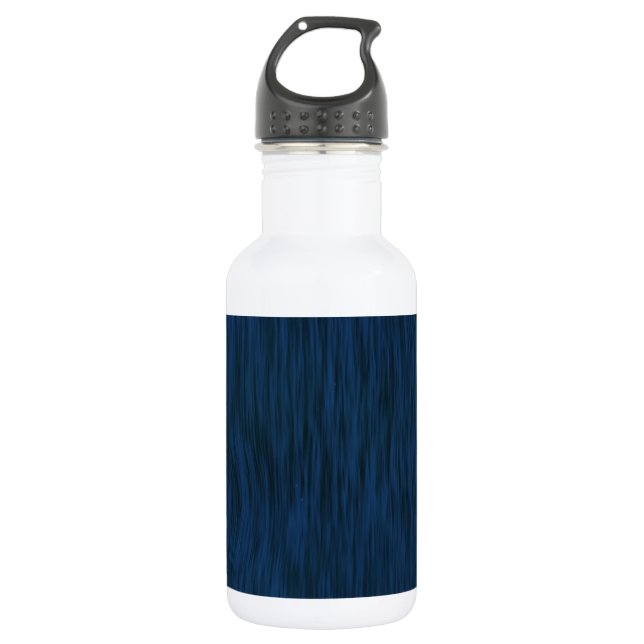 Rough Wood Grain Background in Deep Blue Trinkflasche (Vorderseite)