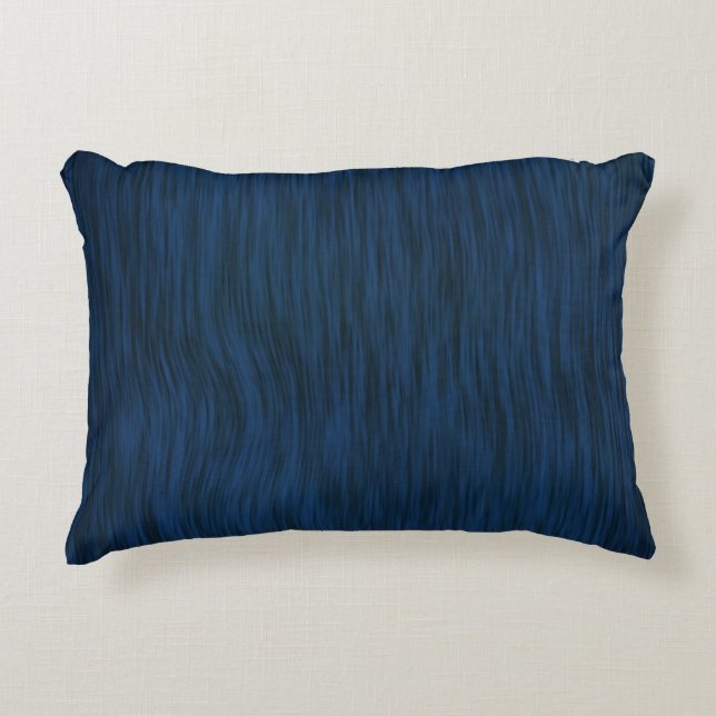 Rough Wood Grain Look Hintergrund Deep Blue Dekokissen (Vorderseite)