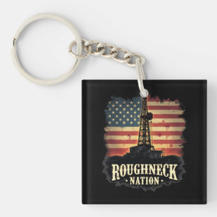 Roughneck Nation Ölindustrie Amerikanischer Arbeit Schlüsselanhänger