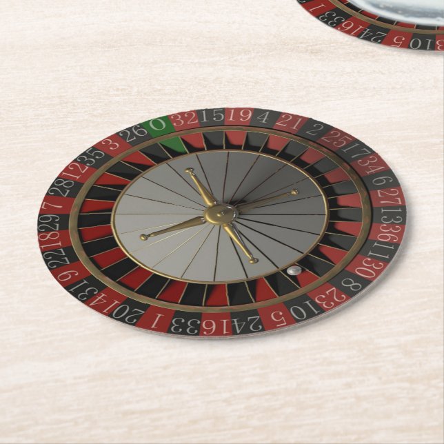 Roulette Runder Pappuntersetzer (Angewinkelt)