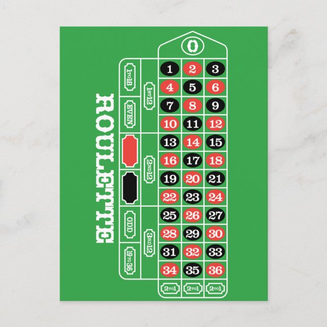 Roulette Table - Casino Gambling gewinnt Postcard Postkarte (Vorderseite)