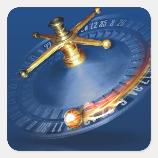Roulette Wheel Quadratischer Aufkleber (Vorderseite)