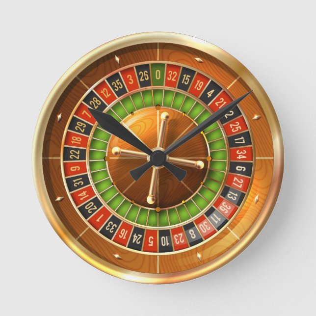 Roulette Wheel Round Clock Runde Wanduhr (Vorderseite)