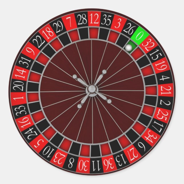 ROULETTE WHEEL RUNDER AUFKLEBER (Vorderseite)