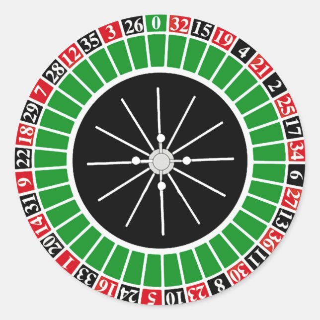 ROULETTE WHEEL RUNDER AUFKLEBER (Vorderseite)