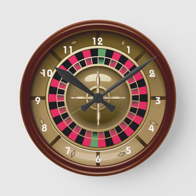 Roulette Wheel Wall Clock Runde Wanduhr (Vorderseite)