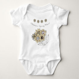Round Baby Foto Mommas Spring Blume Daisies Strampler