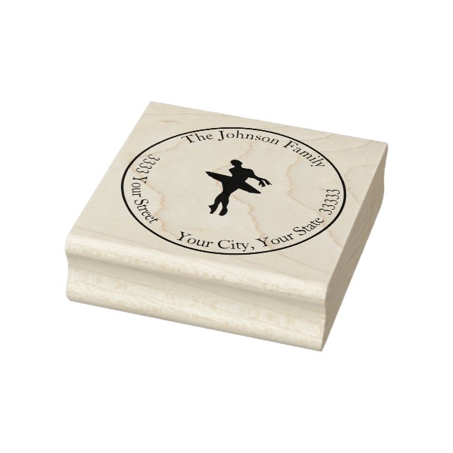Round Ballerina Dance Rücksendeadresse Gummistempel (Stempel)
