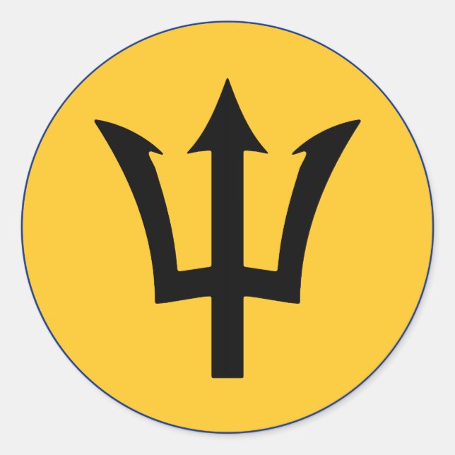 Round Barbados Flag Runder Aufkleber (Vorderseite)