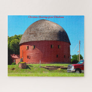Round Barn Oklahoma.Christmas Grüße Puzzle