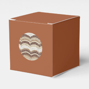 Round Beige Mosaic Classic Favor Box Geschenkschachtel