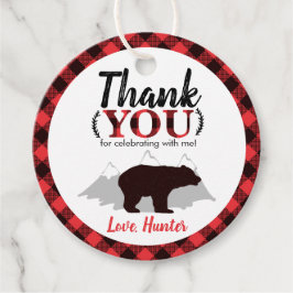 Round Buffalo Kariert Bear Lumberjack Geburtstag Geschenkanhänger