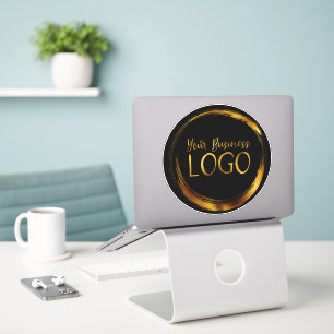 Round-Business-Logo auf der Black-Promo-Plattform Aufkleber