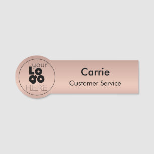 Round-Business-Logo-Metallische Rose Goldname-Tag Namensschild