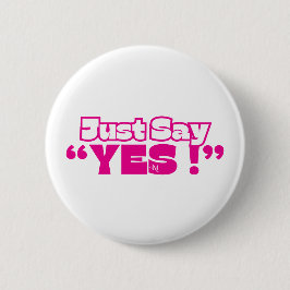 Round Button : Just Yes (white-magenta)