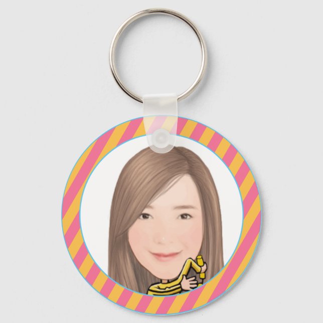 Round Button, Standard, 2¼ Zoll Taste Schlüsselanhänger (Vorderseite)