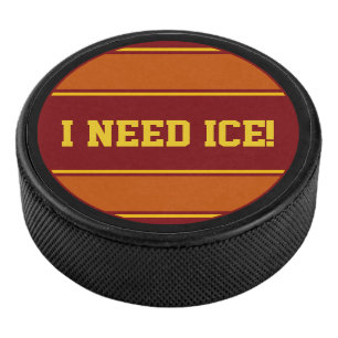 Round Button - Streifen dunkelgelb Eishockey Puck
