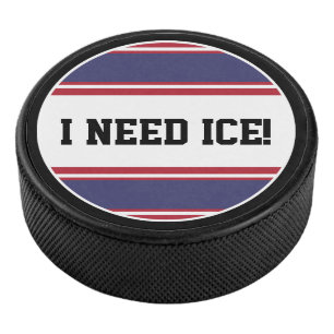 Round Button - Streifen in blau-weiß Eishockey Puck