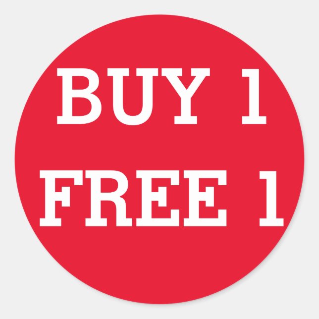 Round Buy 1 Gratis 1 Shop-Etikett Runder Aufkleber (Vorderseite)