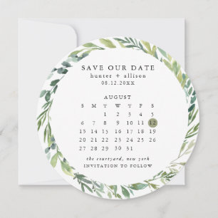 Round Calendar Save the Date Karte