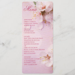 Round Cherry Blossom Elegantes Hochzeitsmenü Menükarte
