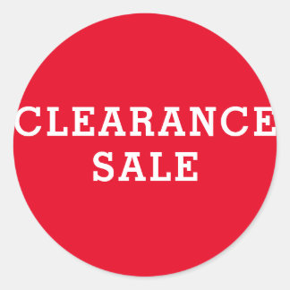 Round Clearance Sale Red and white  Runder Aufkleber