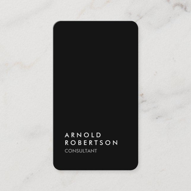 Round Corner Black Trendy Consultant Business Card Visitenkarte (Vorderseite)