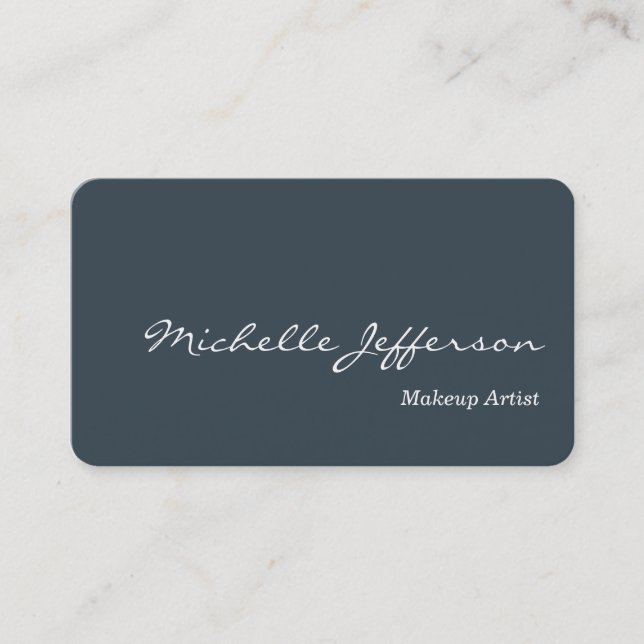 Round Corner Makeup Artist Charcoal Business Card Visitenkarte (Vorderseite)
