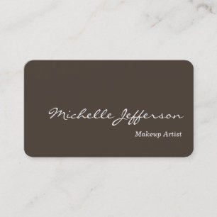 Round Corner Makeup Artist Taupe Business Card Visitenkarte