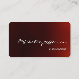 Round Corner Makeust Artist Red Business Card Visitenkarte