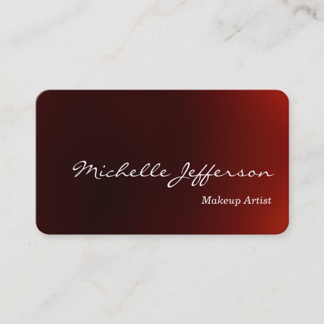 Round Corner Makeust Artist Red Business Card Visitenkarte (Vorderseite)