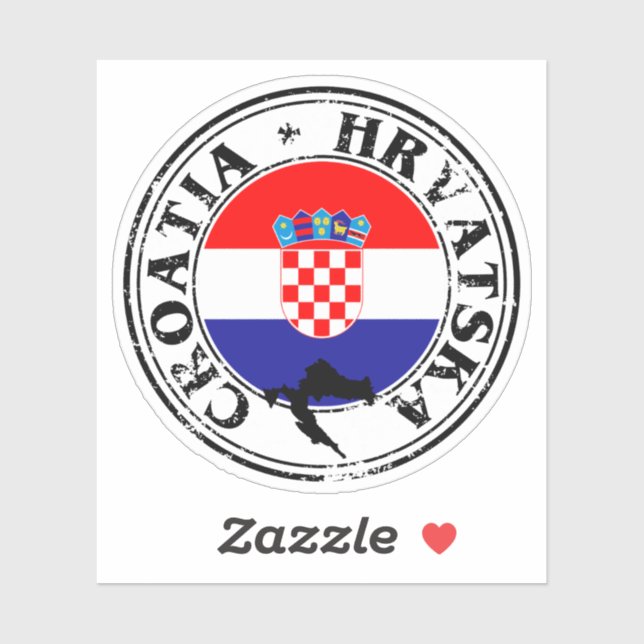 Round Croatia HRVATSKA Siegel Sticker - Perfekt (Blatt)