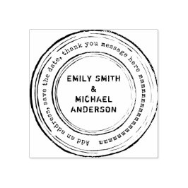 Round Custom BRIEFMARKE Distressed Style Grunge 2 Gummistempel