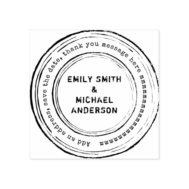 Round Custom BRIEFMARKE Distressed Style Grunge 2 Gummistempel (Prägung)