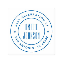 Round Deko Typografy Name Rücksendeadresse Permastempel