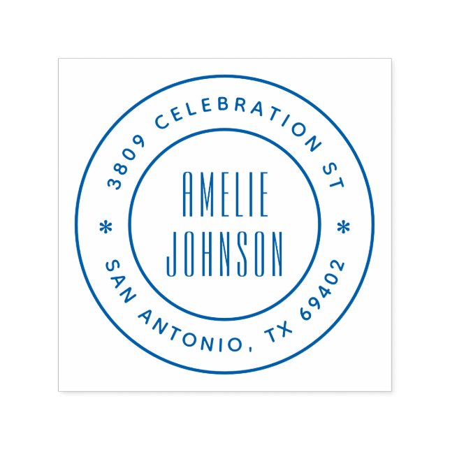 Round Deko Typografy Name Rücksendeadresse Permastempel (Design)