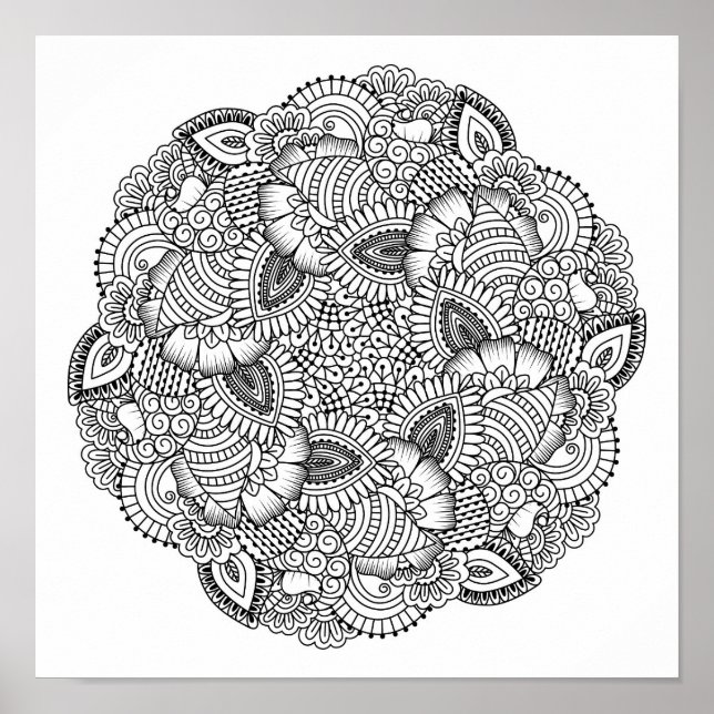 Round Doodle Design 2 Poster (Vorne)