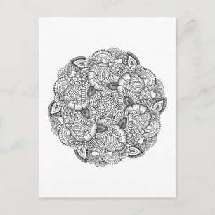 Round-Doodle-Design Postkarte