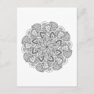 Round Doodle Postkarte