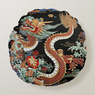Round Dragon Pillow Rundes Kissen