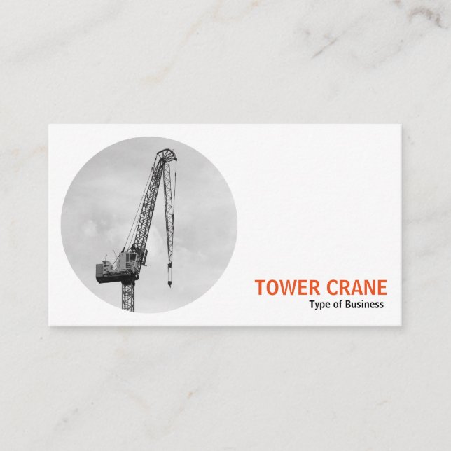 Round Foto - Tower Crane B&W Visitenkarte (Vorderseite)