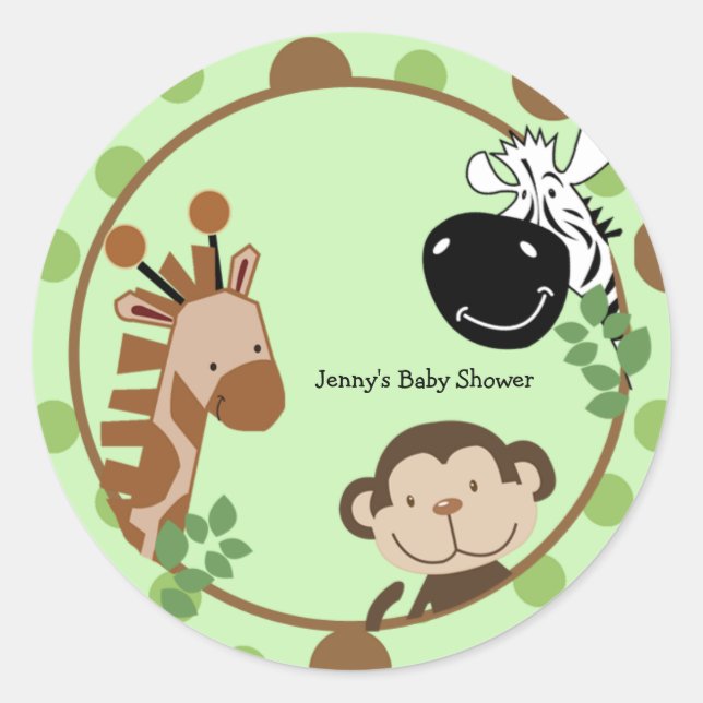 Round-Gefallen-Sticker - Jungle Adventure Animals Runder Aufkleber (Vorderseite)