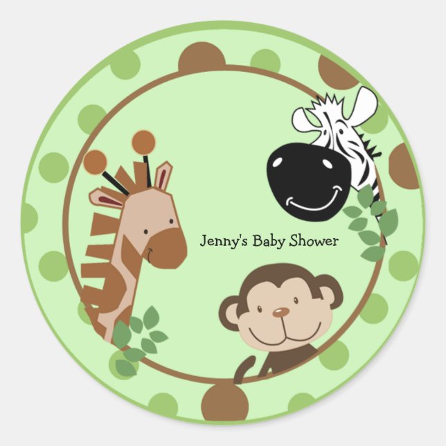 Round-Gefallen-Sticker - Jungle Adventure Animals Runder Aufkleber (Vorderseite)