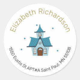 Round-Gold-Text-Rücksendeadressen-Aufkleber Runder Aufkleber