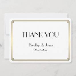 Round Great Gatsby Art Deco Gold Wedding Vielen Da Dankeskarte