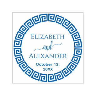 Round griech Key S Frame Names Datum Hochzeit Permastempel