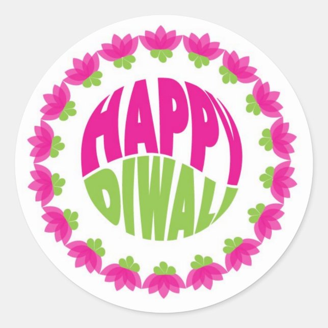 Round Happy Diwali Stickers (Vorderseite)