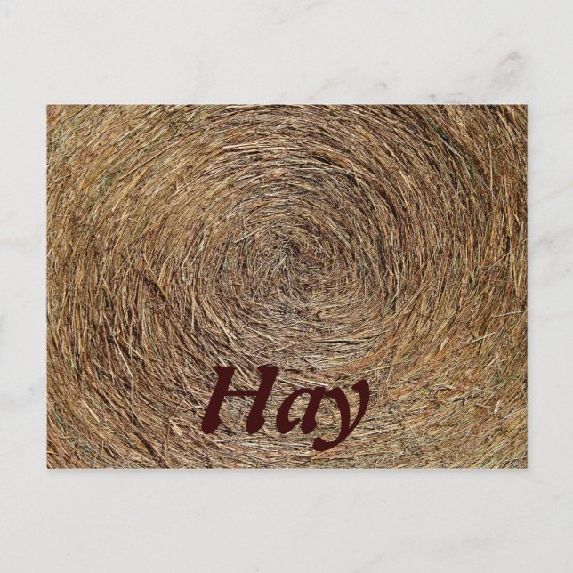 Round Hay Bale Postkarte (Vorderseite)